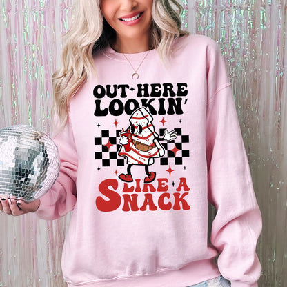 Out Here Lookin Like A Snack, Christmas Cake, Snow, Xmas, Santa Sweatshirt
