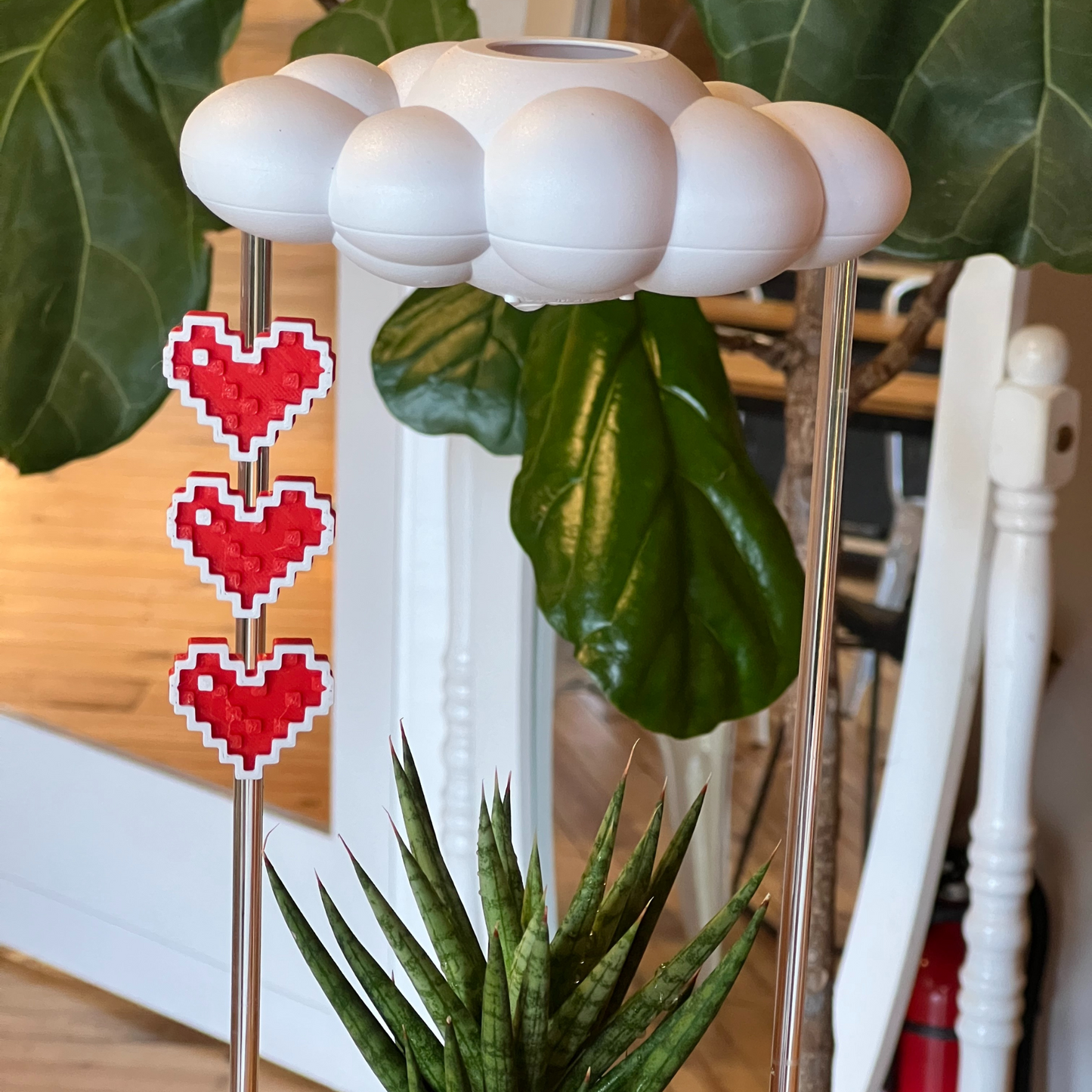 Original Dripping Rain Cloud with Pixel Heart Charm Set