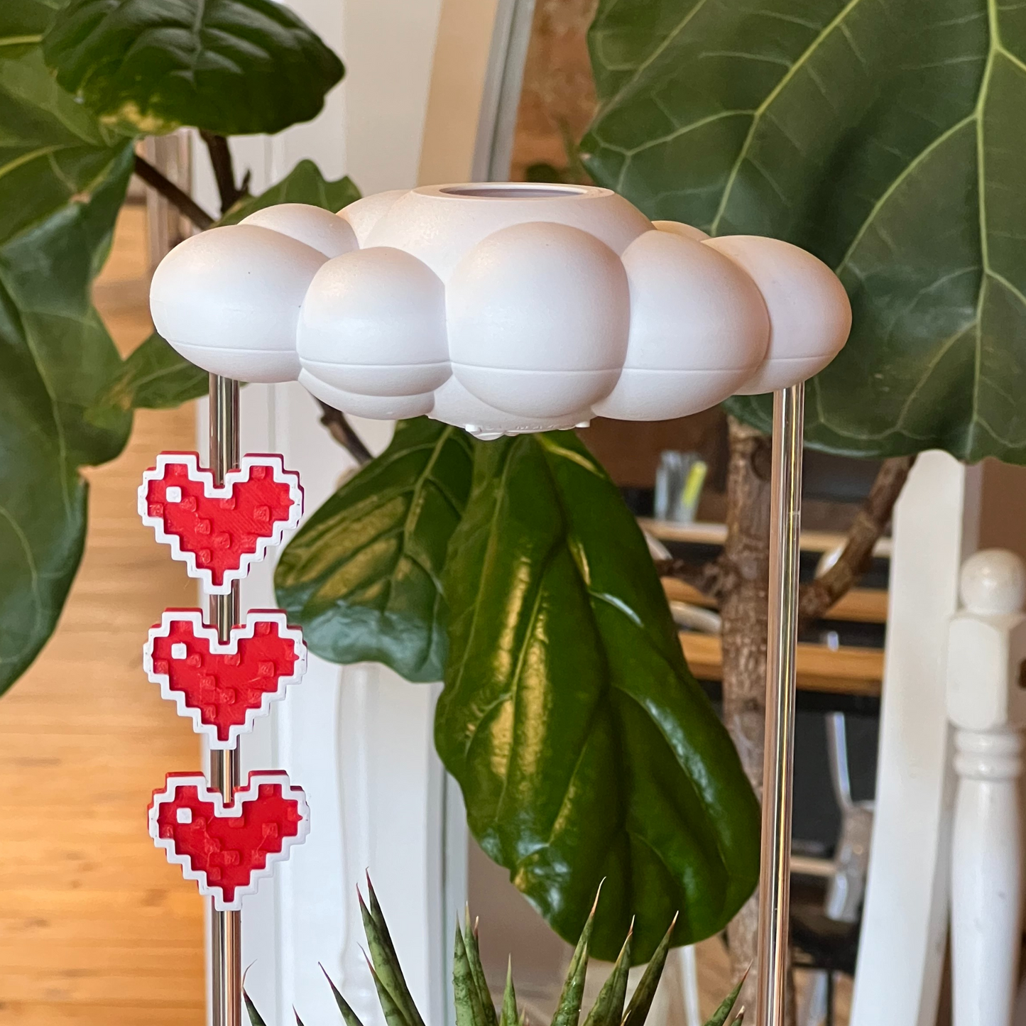 Original Dripping Rain Cloud with Pixel Heart Charm Set