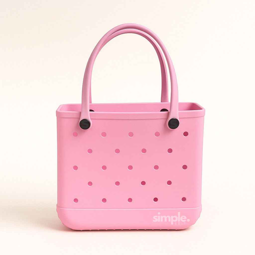 Everyday Medium EVA Tote – Blowing Bubbles | Waterproof, Lightweight, Baby Pink All-Purpose Bag
