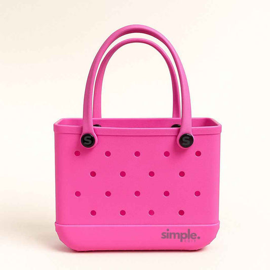 Everyday Small EVA Tote – Haute Pink | Waterproof, Lightweight, Bold Mini Tote Bag