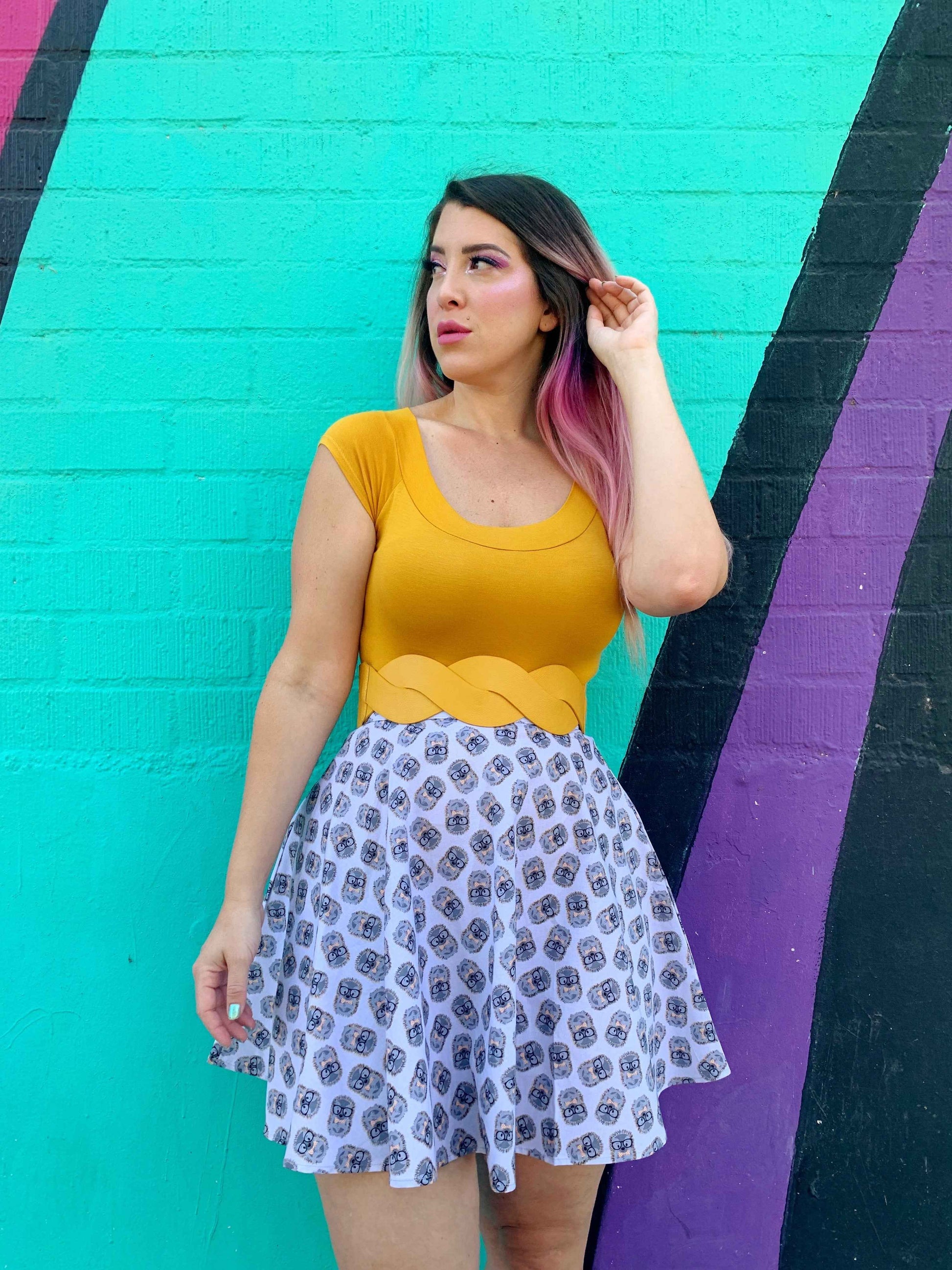 Retro Boat Neck Top in Mustard