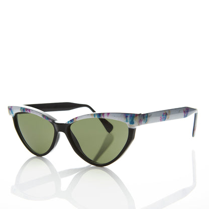 Cat Eye Vintage Sunglass with Raised Browline - Raga