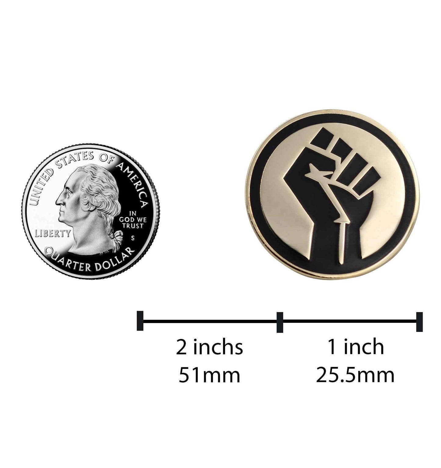 Raised Fist Pin - Black Lives Matter BLM Lapel Pin