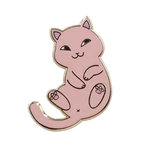 Real Sic Playful Cat Enamel Pin - Cute & Funny Cat Lapel Pin