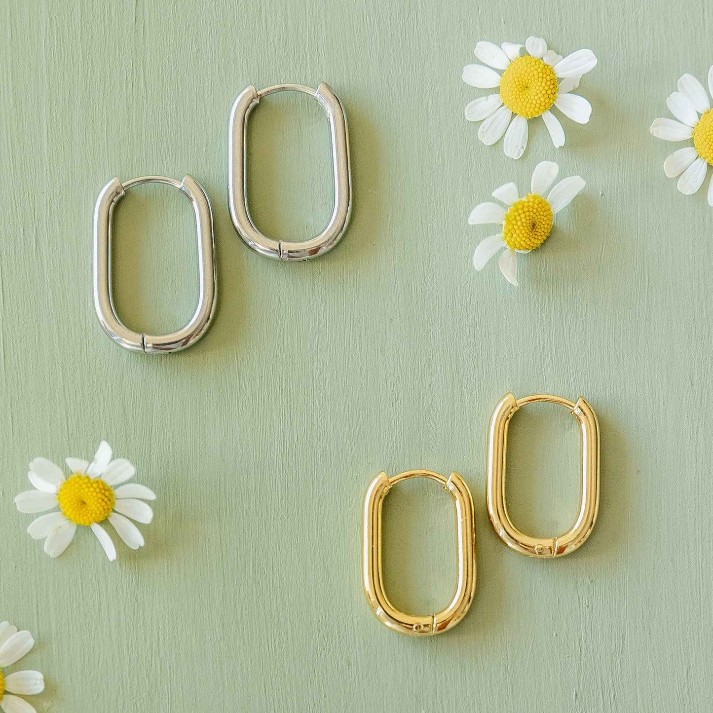 Rectangle Everyday Hoop Earrings