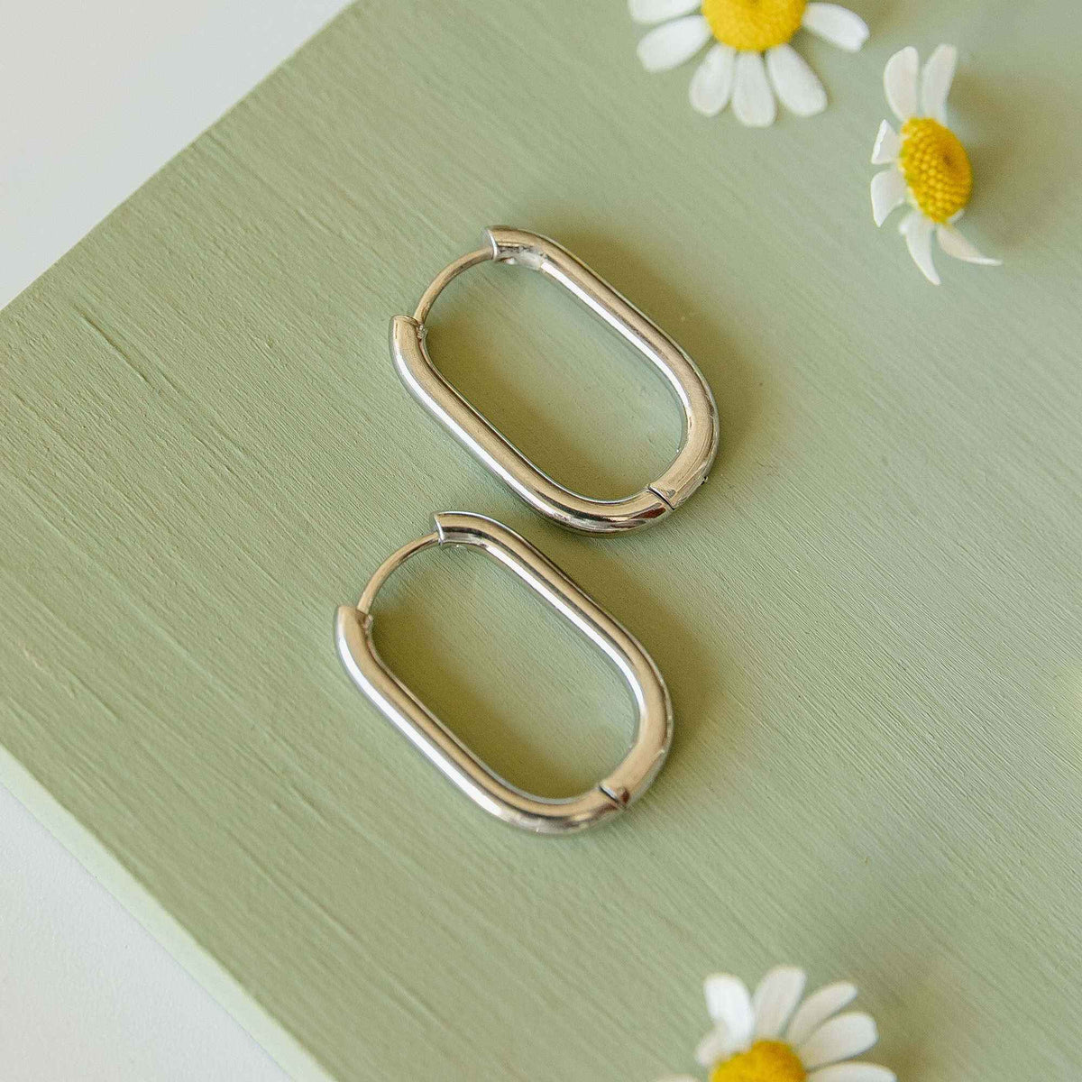 Rectangle Everyday Hoop Earrings