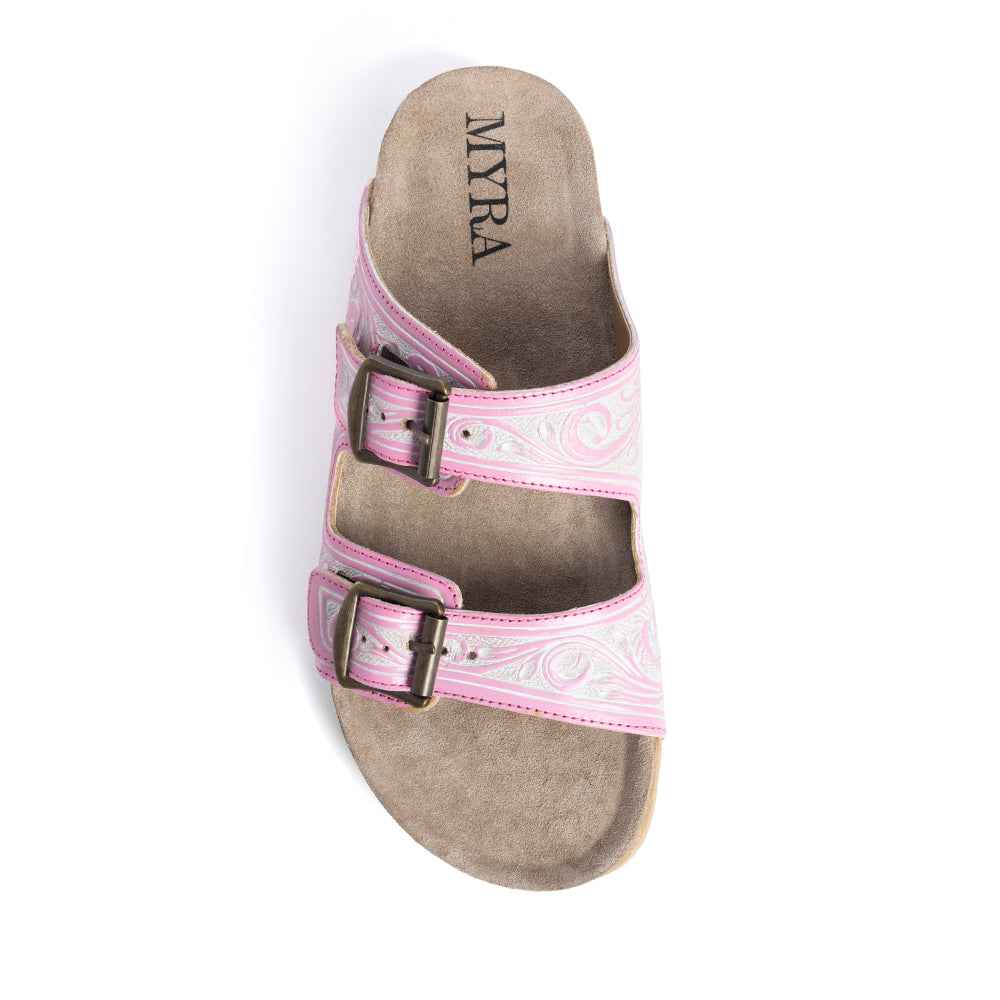 Las Vistas Rosas Hand-tooled Sandals