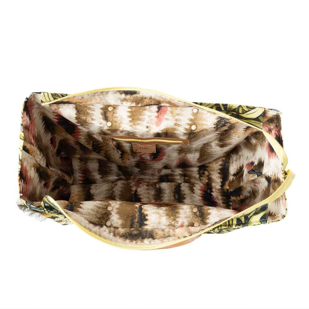 Lovely Florals Weekender Bag In Dark Green