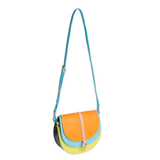 Color Point Half Moon Shoulder Bag