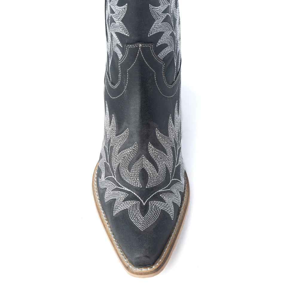 Desert Pearl Ankle Boots in Coal Black
