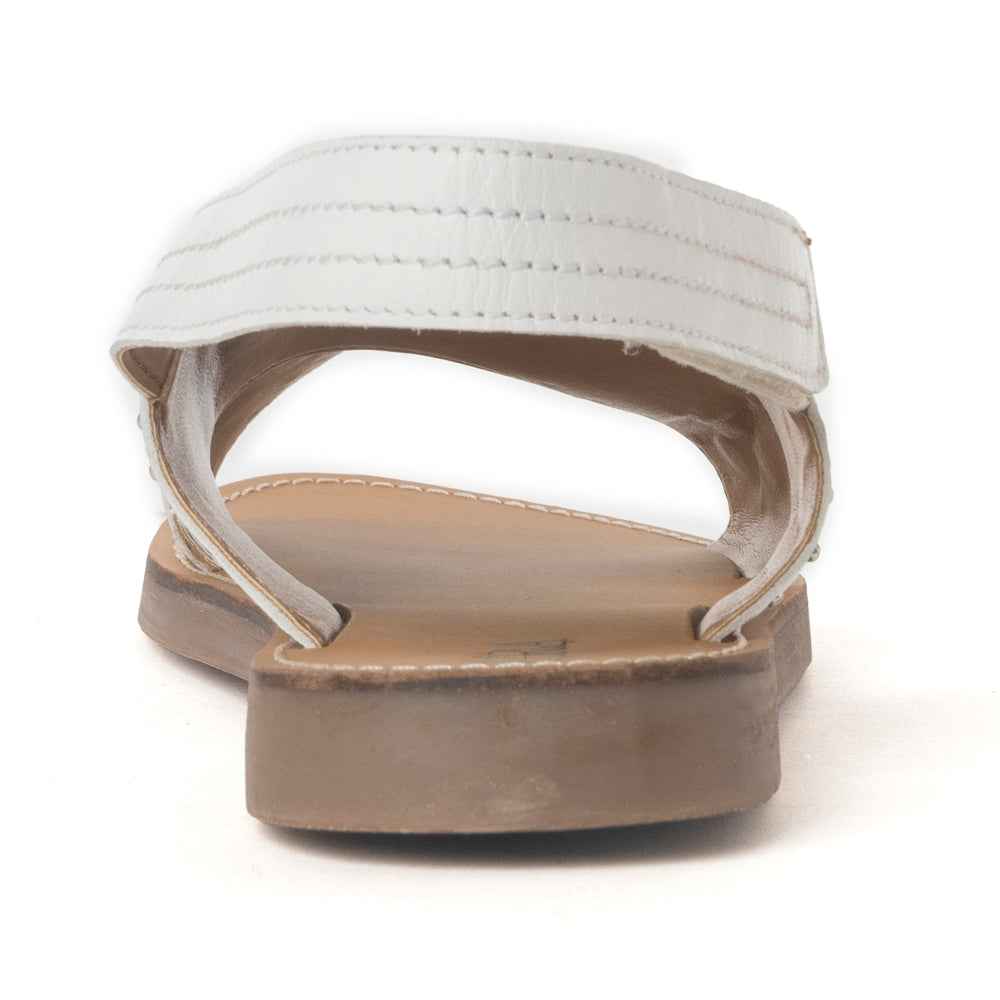 Lilytrail Embroidered Leather Sandals in Frost White