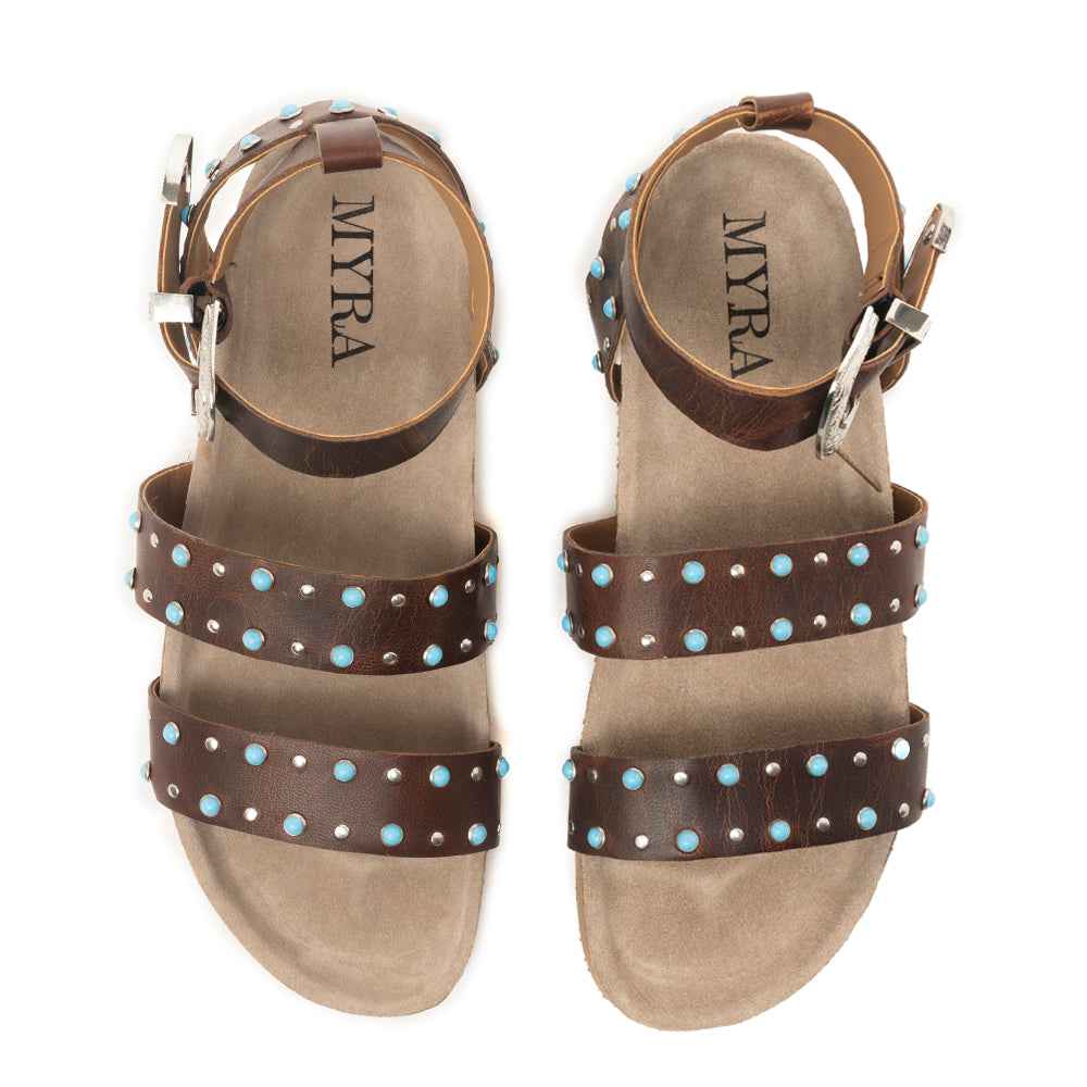Saddle Ridge Trail Leather Sandals in Dusty Brown