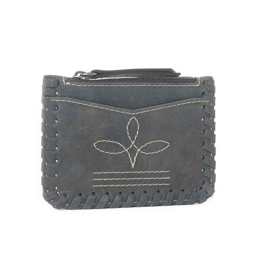 Outlander Edge Western Embroided Credit Card Holder in Ash Grey