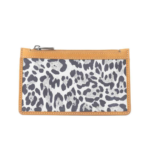 Savannah Chic Leather Credit Card Holder in Leopard Print