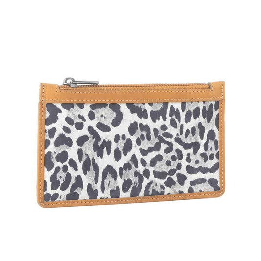 Savannah Chic Leather Credit Card Holder in Leopard Print