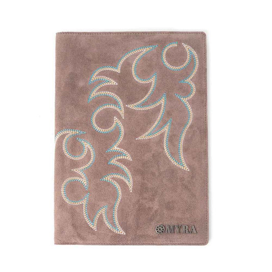 Texas Blaze Embroidered Leather Diary in Brown
