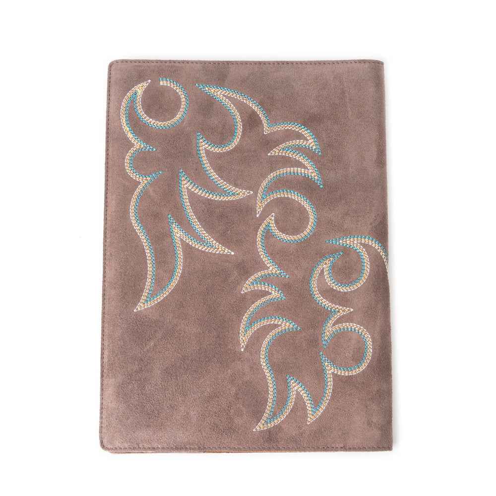 Texas Blaze Embroidered Leather Diary in Brown