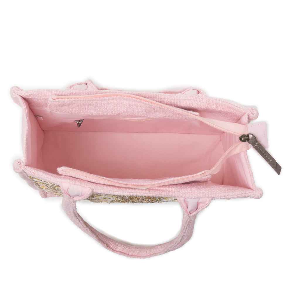 Gypsy Lace Canvas Bag in Light Pink
