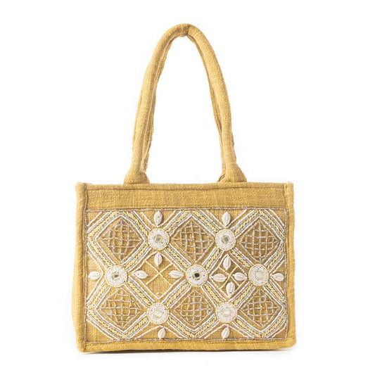 Gypsy Lace Canvas Bag in Yellow