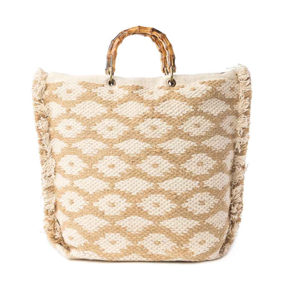 Myra Solana Weave Hand Embroidered Tote Bag in Sunlit Glow