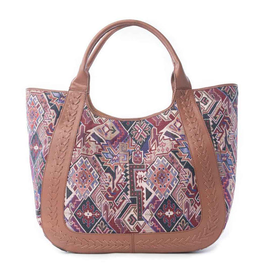 Myra Savannah Moon Jacquard Tote Bag in Plum Shadow