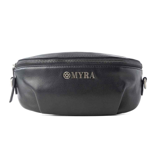 Myra Blackthorn Range Leather Fanny Pack in Sailor Black