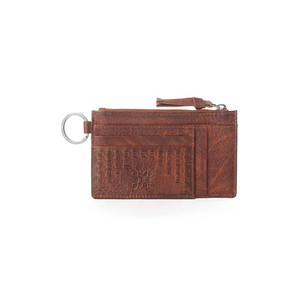 Myra Zidana Vino Braided Veg Tanned Leather Wallet in Chestnut Shine