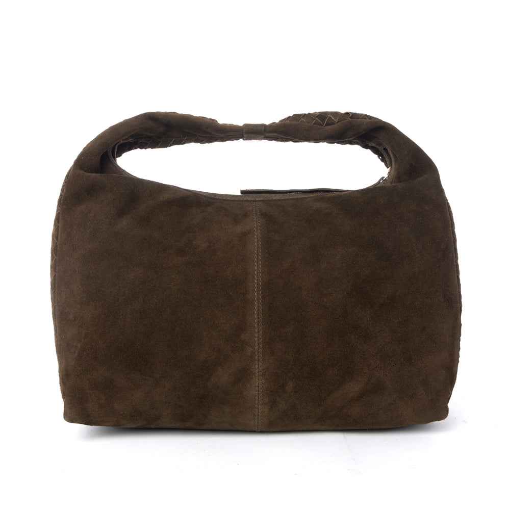 Myra Saddle Weave Genuine Suede Leather Bag in Bridle Bronze