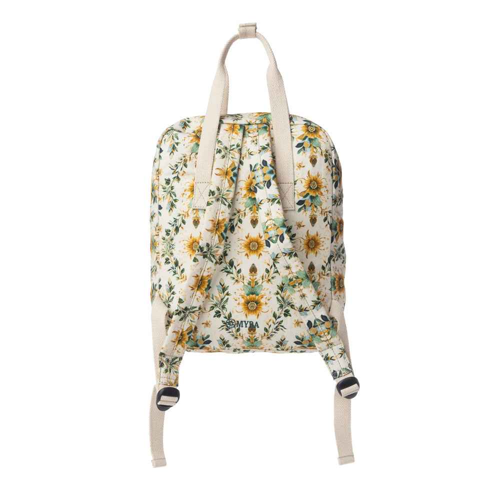 Myra Pine Meadow Cotton & Leather Crossbody Bag in Mustard Cream