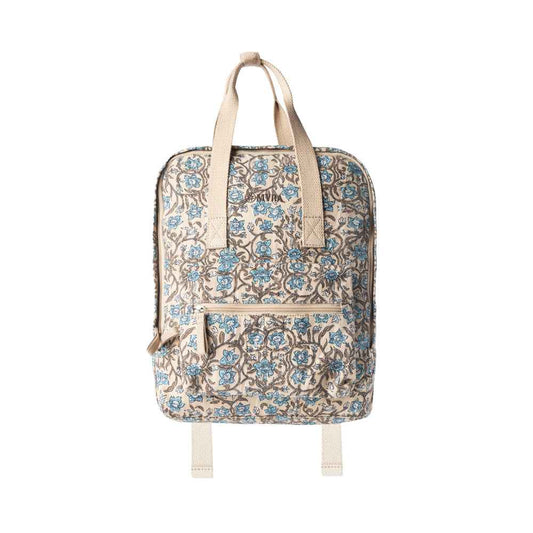 Myra Pine Meadow Cotton & Leather Crossbody Bag in Natural & Blue Floral