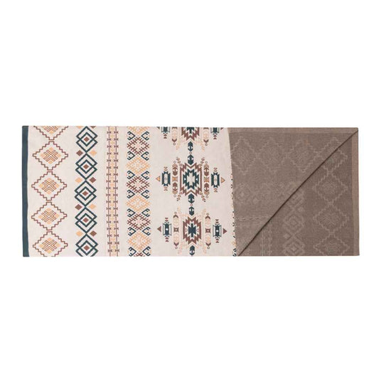 Myra Canyon Knit Cotton Throw in Sandstone Geo For Your Western Couch