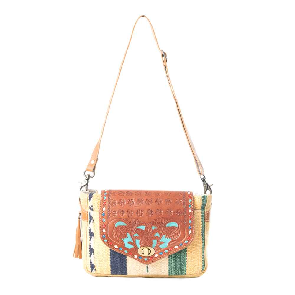 Floral Etchings  Hand-Tooled Bag