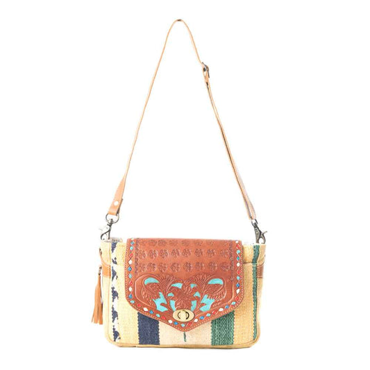 Floral Etchings  Hand-Tooled Bag