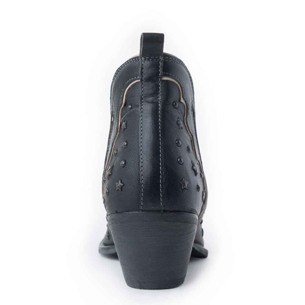 Myra Lone Star Sky Leather Rodeo Boots - Spilt-Top Handstitched Western Boots with Stud Detail for Rodeo Elegance