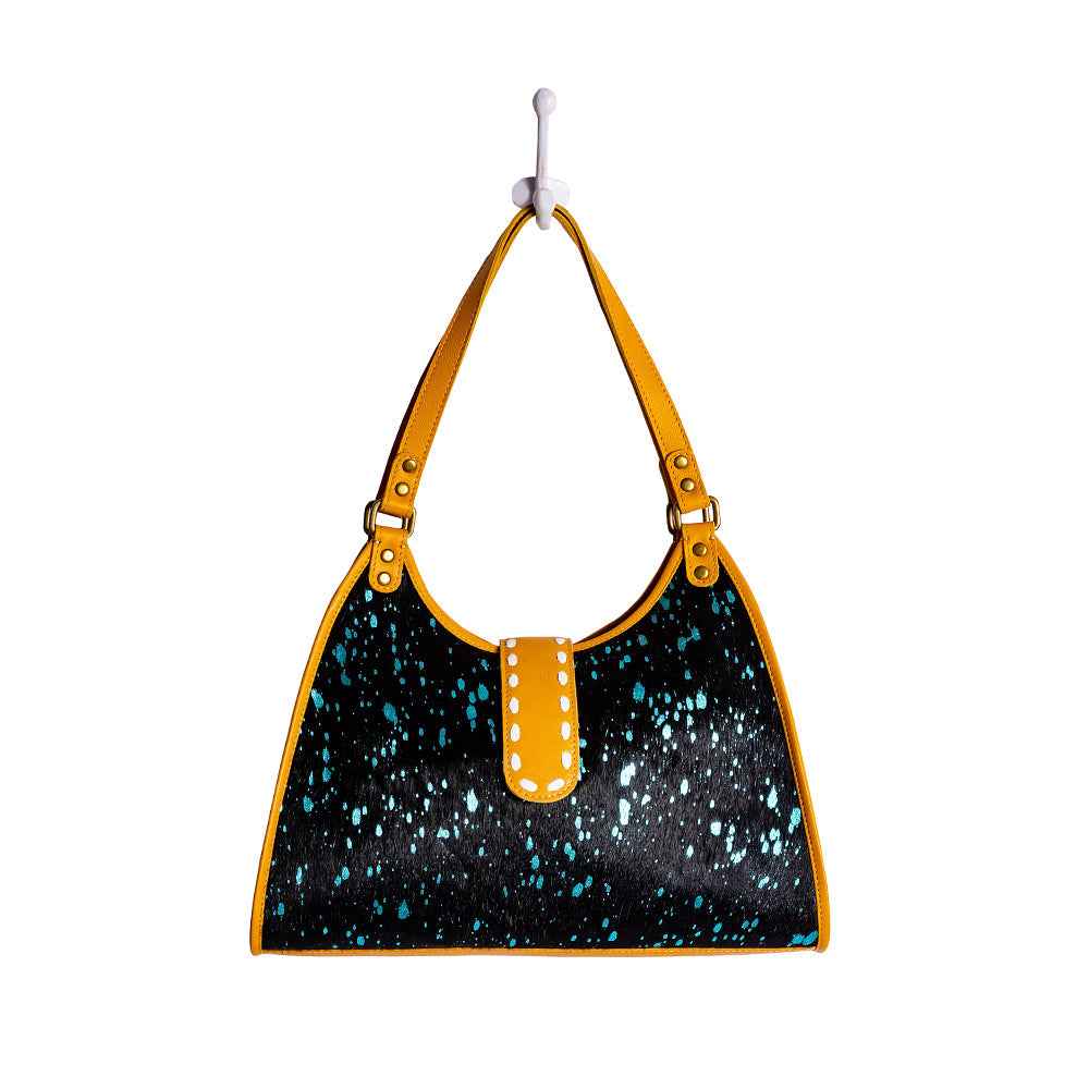 Skyviews Hairon & Leather Bag in Yellow