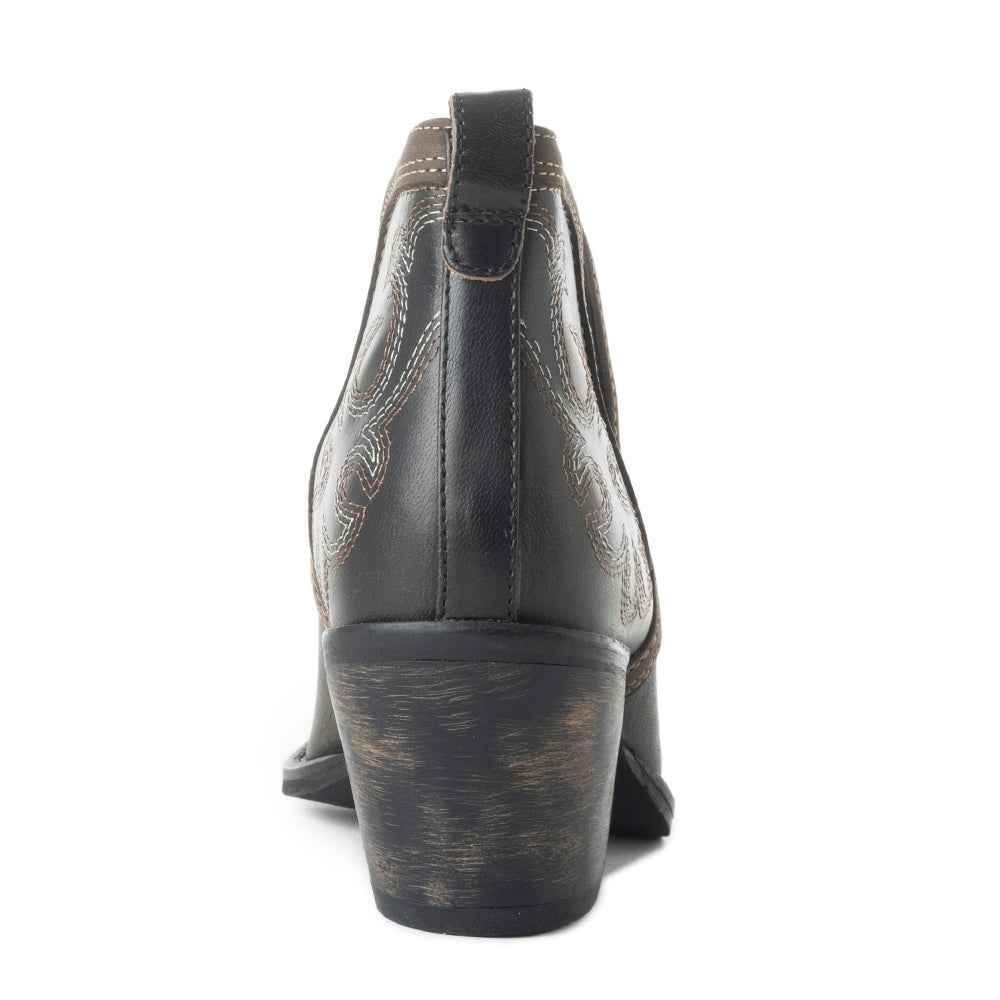 Myra Emmie Faye Stitched Ankle Boots for Women â€“ Western Mid-Heel, Pointed Toe Cowgirl Booties