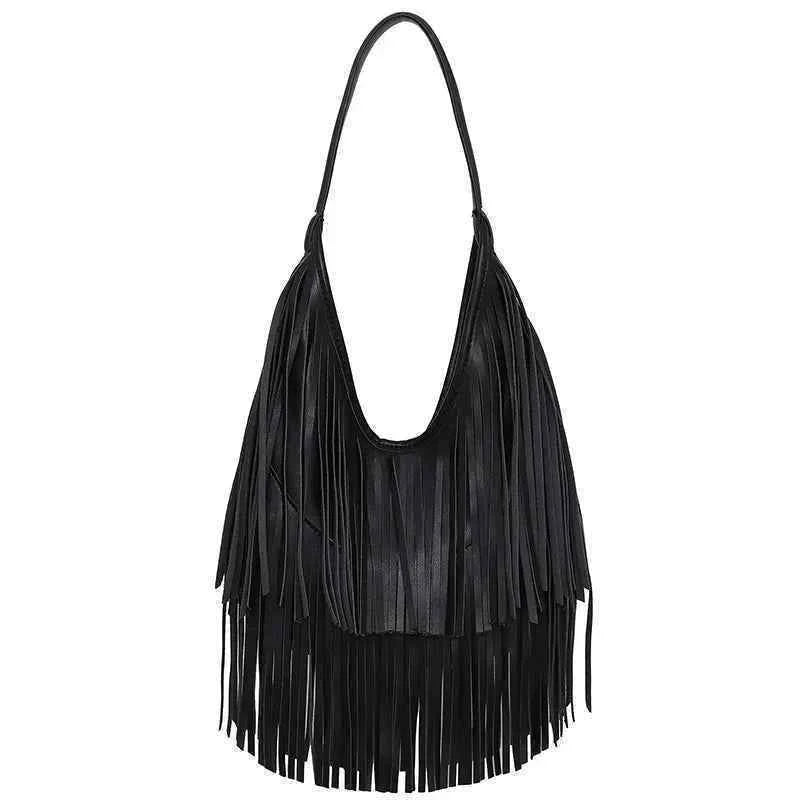 Untamed Leather Fringe Shoulder Bag