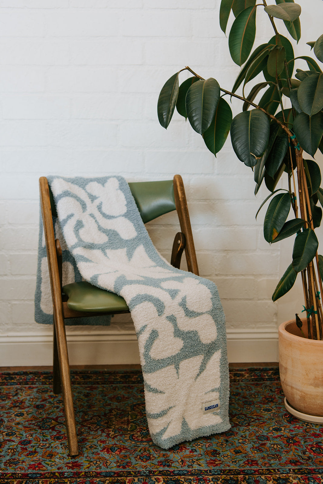 Lanai Plush Throw - Slate Blue