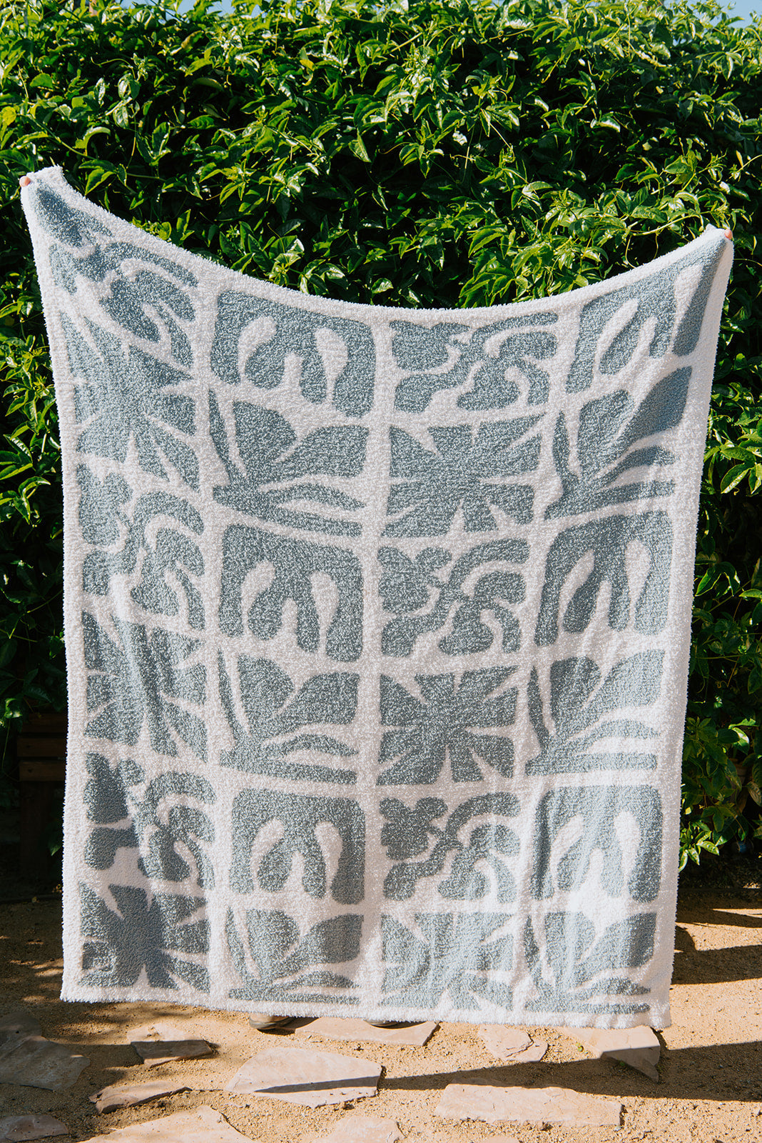 Lanai Plush Throw - Slate Blue