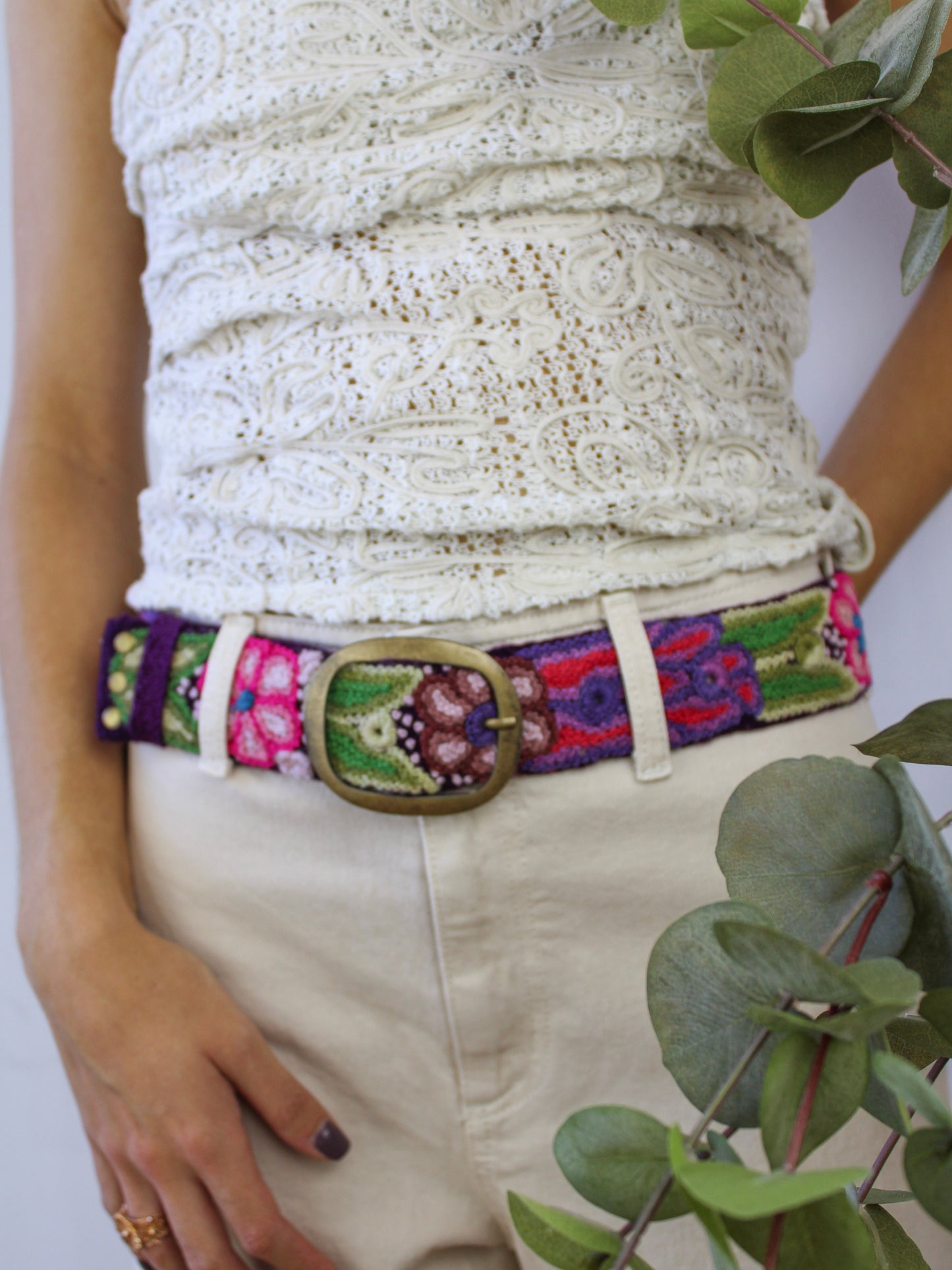 Sangria Embroidered Belt