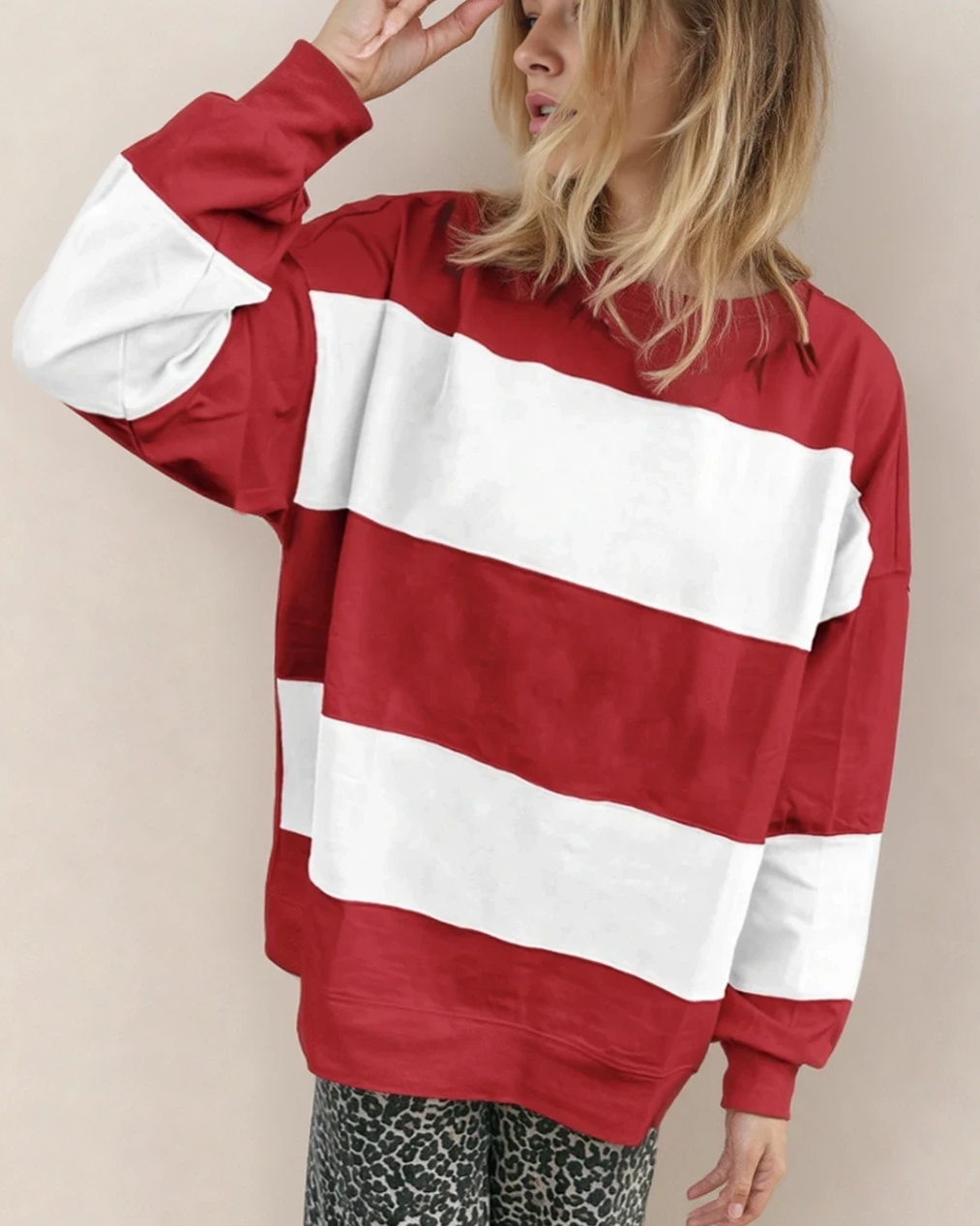 Mia Drop Shoulder Baggy Top - Fiery Red