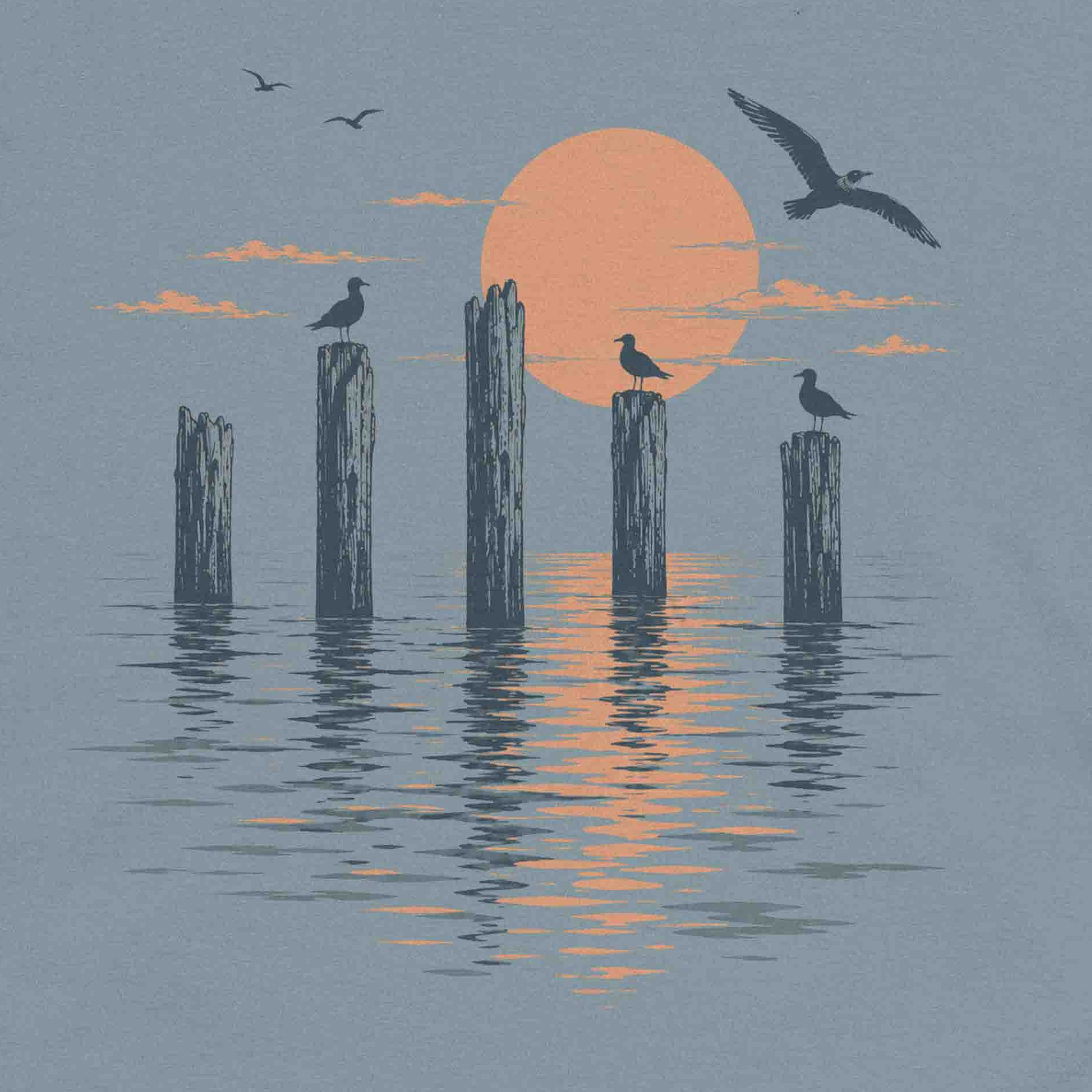 Serene Beach Pier Short Sleeve Tee
