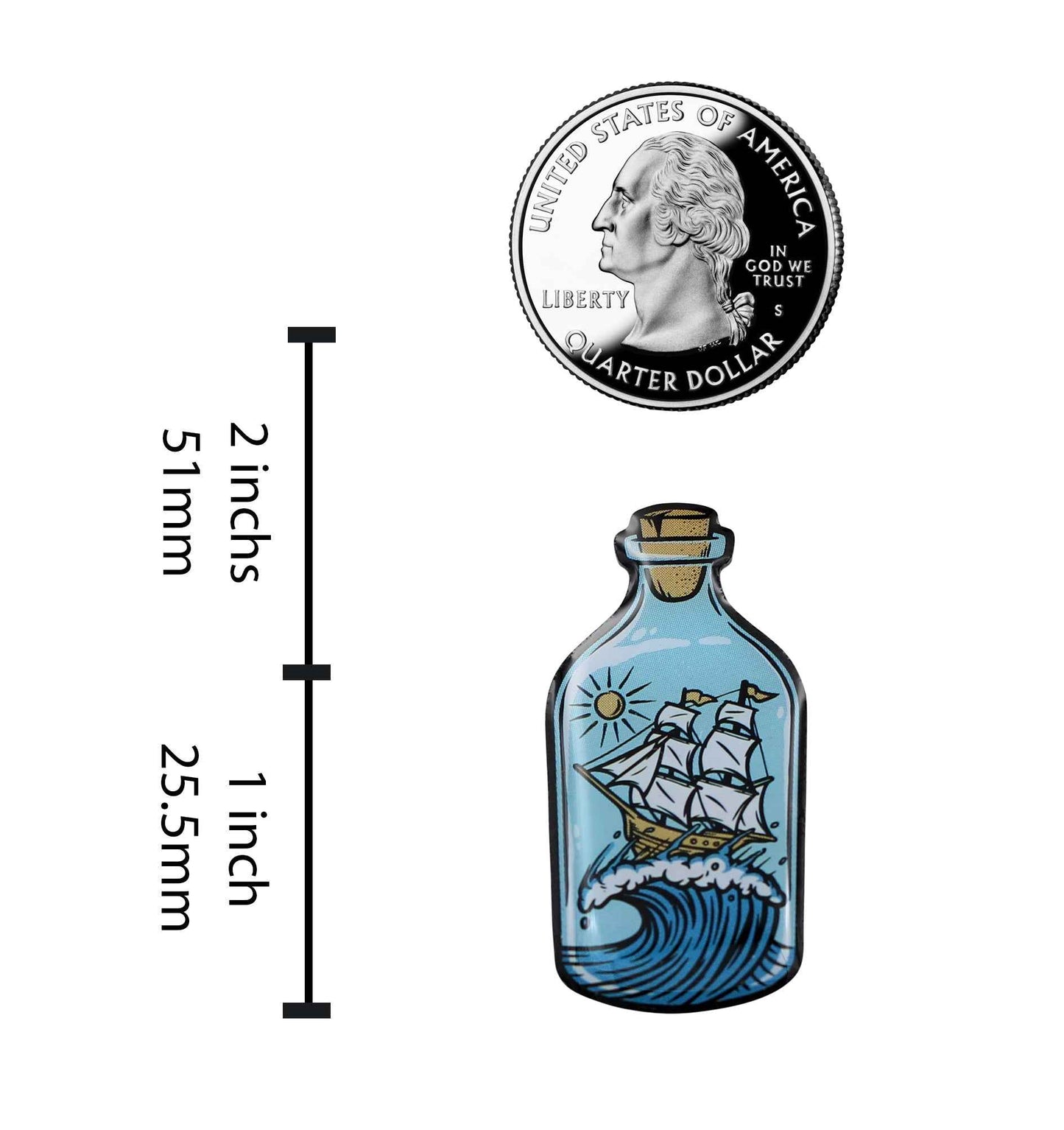 Ship in a Bottle Enamel Pin - Sailing, Ocean, Nautical Lapel Pin