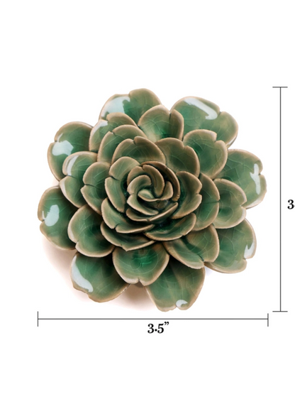 Ceramic Small Green Tea Rose