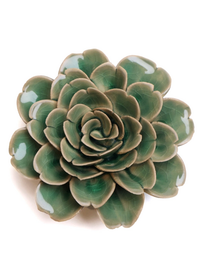 Ceramic Small Green Tea Rose