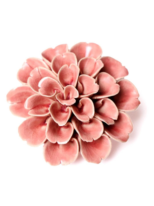 Ceramic Small Pink Dahlia Flower