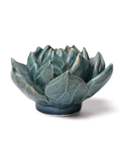 Ceramic Small Teal Succulent - Echeveria