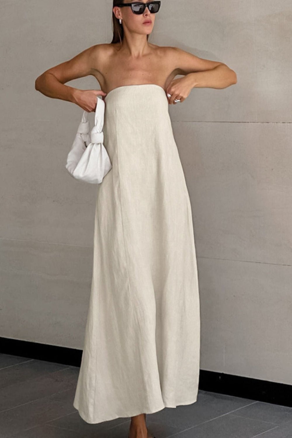 Hemp Smocked Back Tube Dress