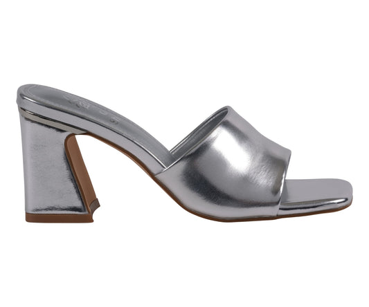 Women's Soho Silver Square Toe Heeled Sandals